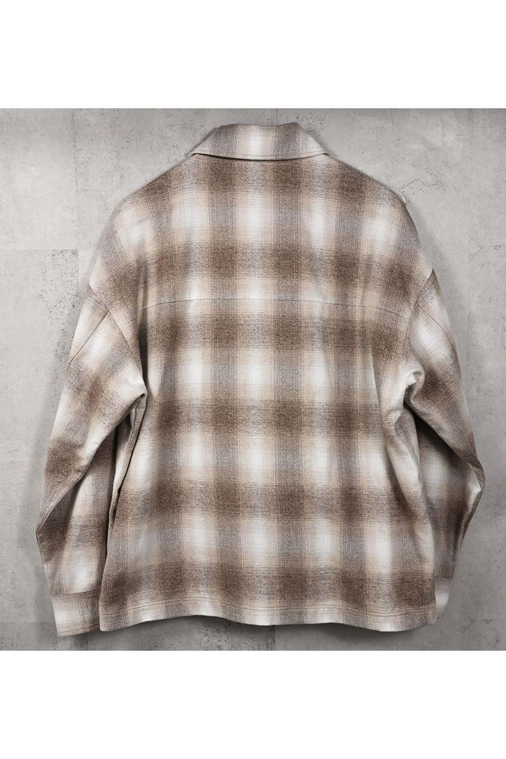 FLANNEL CHECK JK / フランネル チェック ジャケット (ブラウン) (10月中旬入荷予定) ※オーダー締切：9月1日(月)18:00