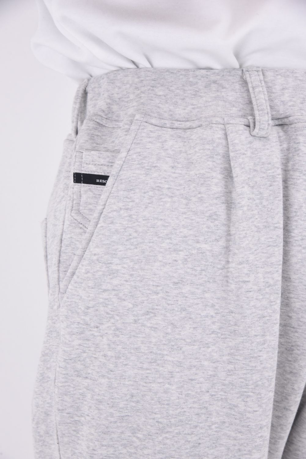 VELOURS FLEECE WIDE TUCK PANTS / 裏起毛 ベロアフリース セミワイド ワンタック イージーパンツ (グレー)