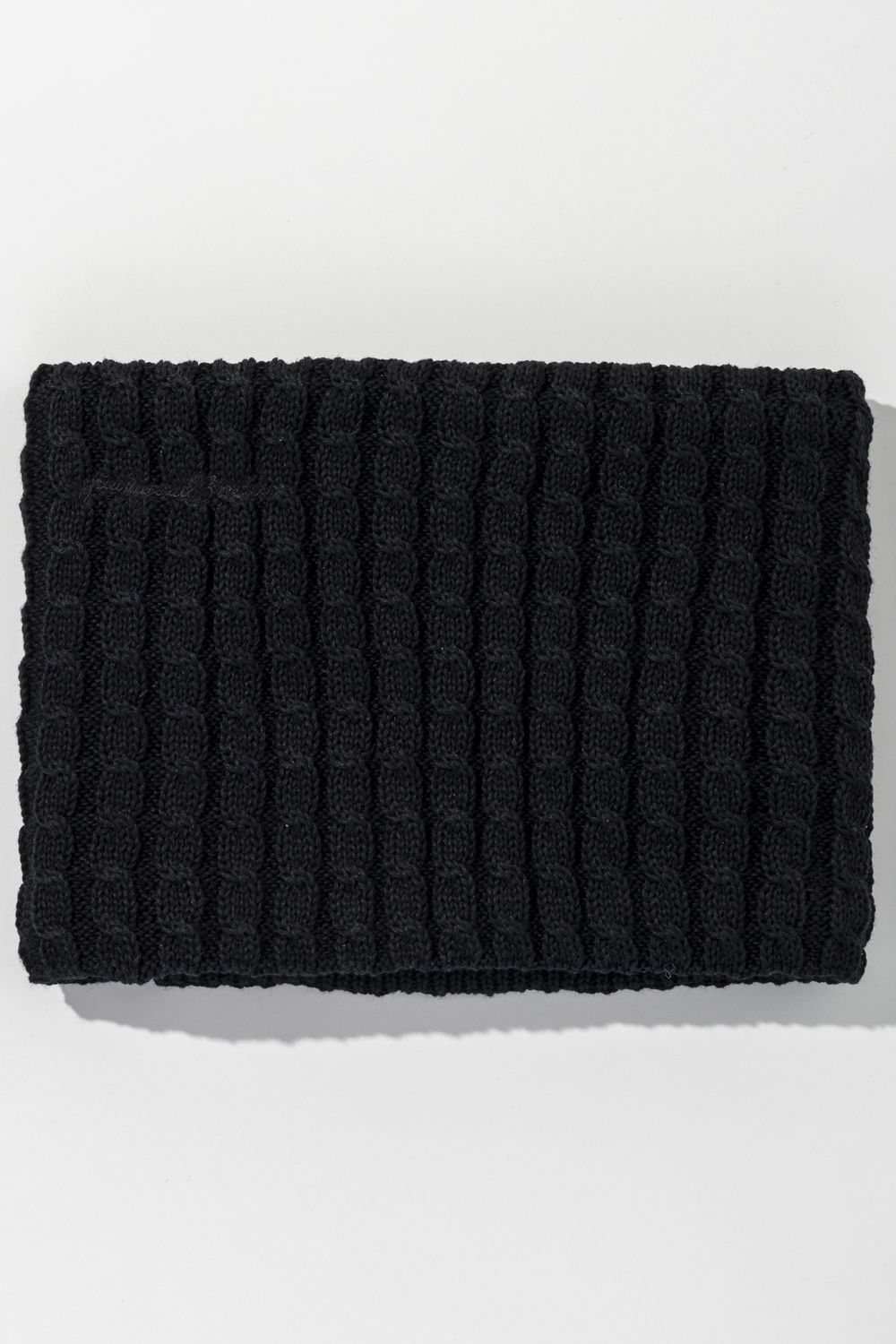 【26AW】 CABLE KNIT ZIPPERED NECK WARMER / ケーブルニット  ネックウォーマー (ブラック) (9月上旬入荷予定)