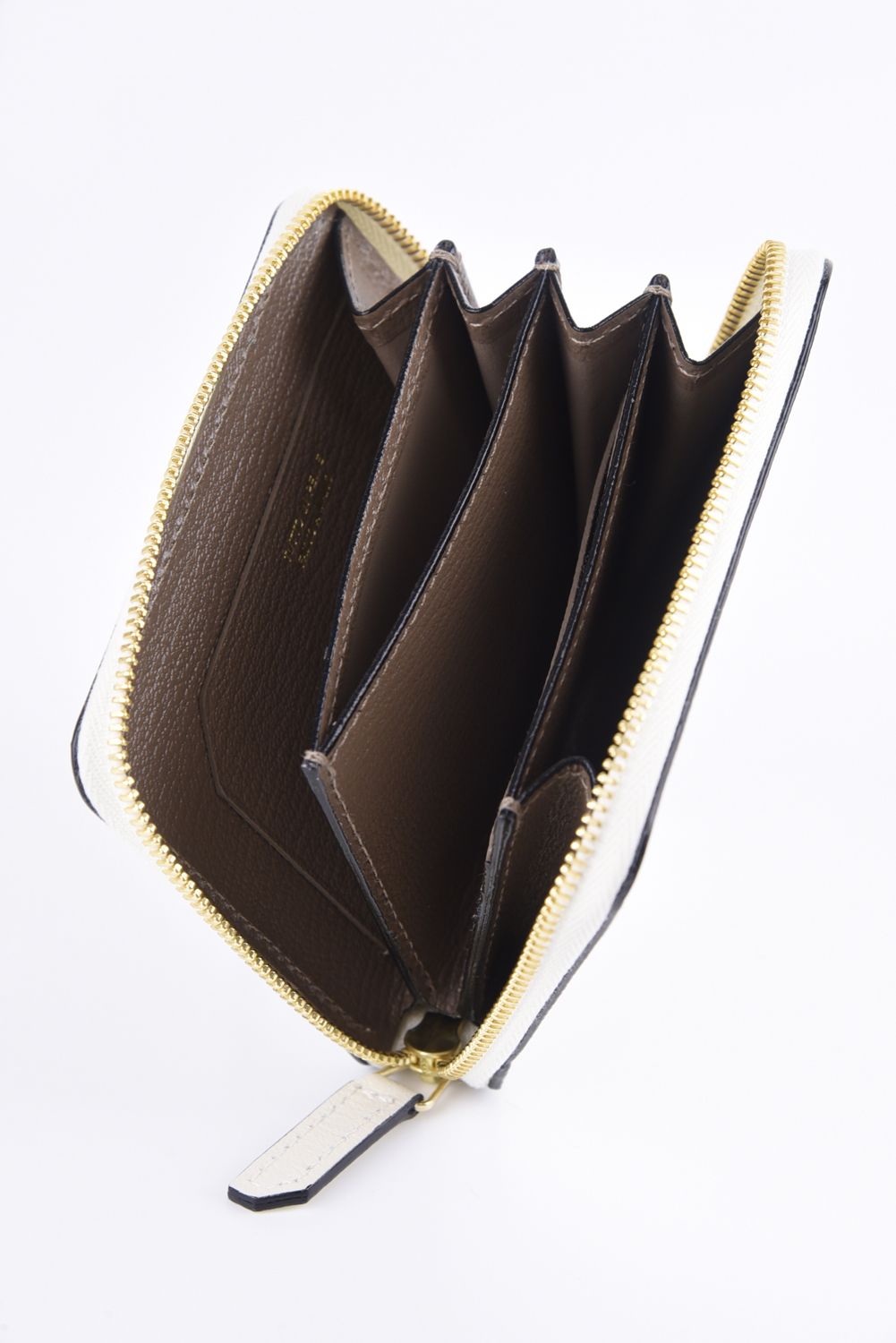 ROUND ZIP MINI WALLET / LA393GT ラウンドジップ ミニウォレット ホワイト / グレー