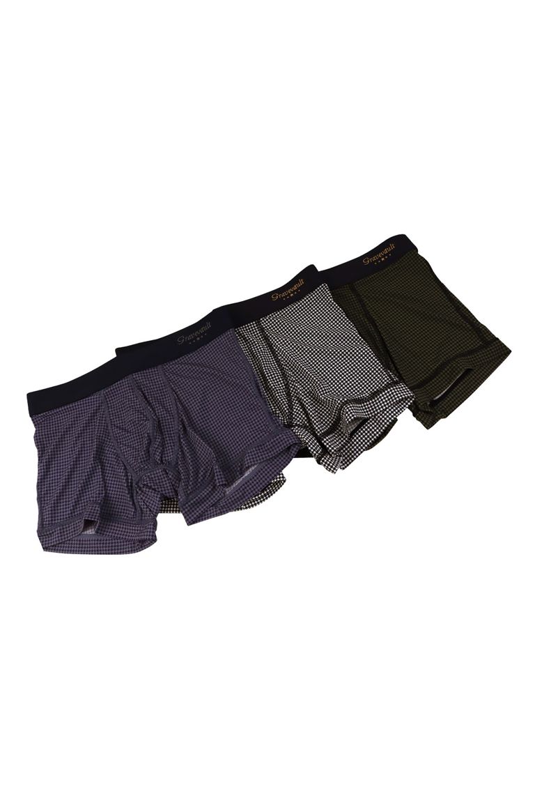 Houndstooth Short Boxer - ホワイト×ブラック