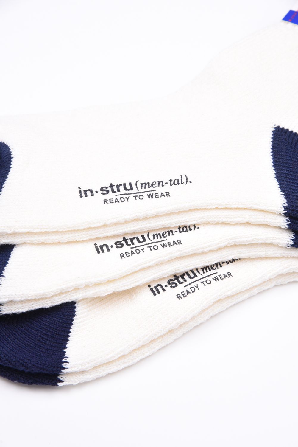 【in・stru(men-tal).】 3 PAIRS SOCKS (SET) / 3足セット ショートソックス (ブルー/ホワイト)