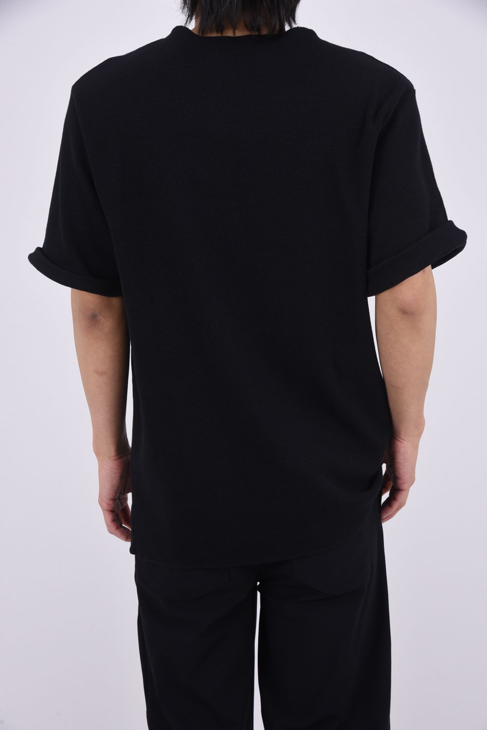CUT OFF THERMAL TEE / カットオフ サーマル Tシャツ (ブラック)