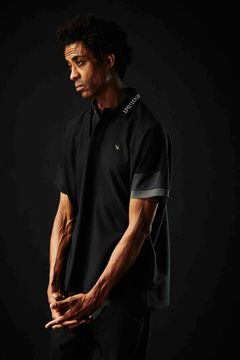 113SPORT TECHNICAL MESH CRAZY WIDE POLO / テクニカル メッシュ クレイジーパターン ワイドシルエット ポロシャツ ブラック×チャコール (4月~5月頃入荷予定)