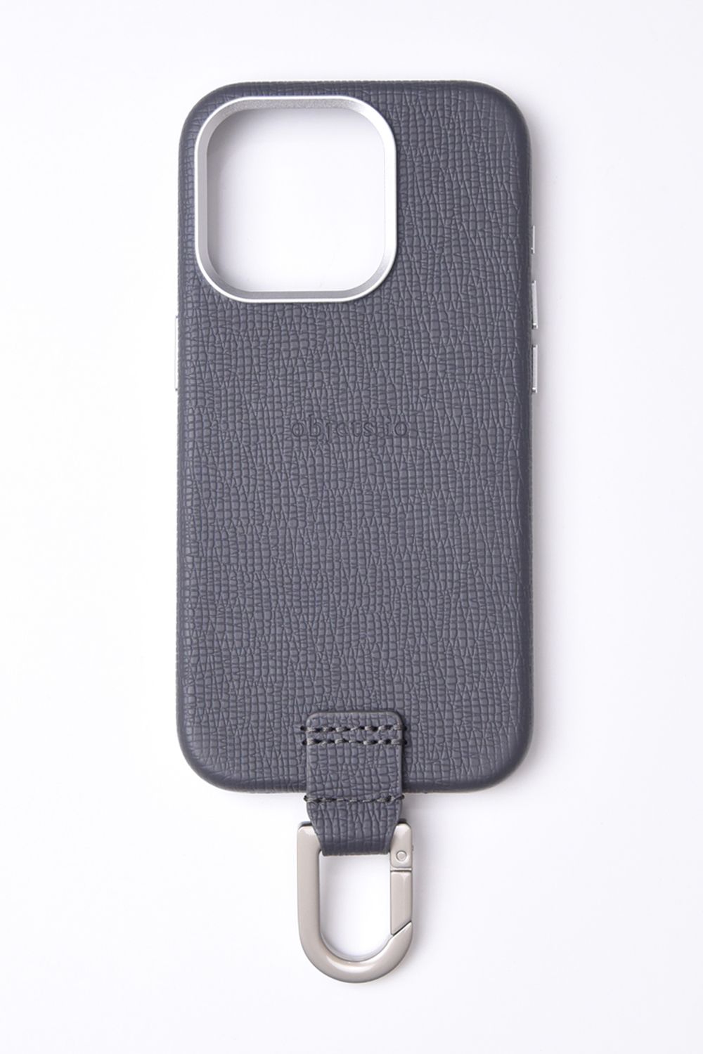 CARABINER-CASE / カラビナ付 iPhone レザーケース (グレー)