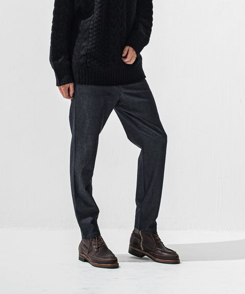 PAT WIDE EASY PANTS / ワイドテーパード イージースラックス (デニム) (12月上旬入荷予定) ※オーダー締切:9月7日(月)17時