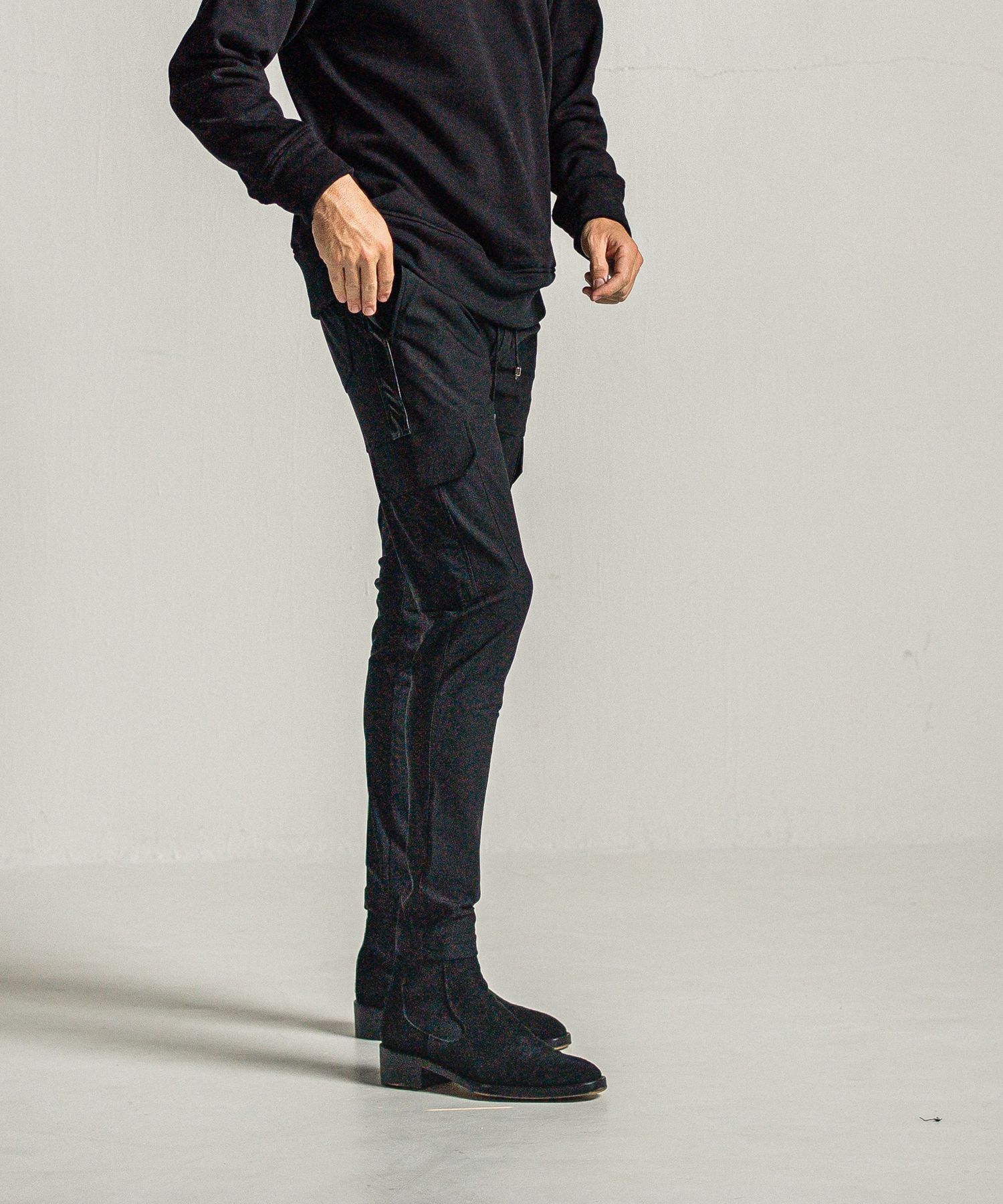 DARRELL HEAT CARGO PT / 【定番商品】 裏ボアフリース ナイロンストレッチ カーゴパンツ (ブラック) (10月下旬入荷予定) ※オーダー締切:9月7日(月)17時