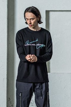 NSNF LONG SLEAVE TEE / ロゴプリント オーガニックコットン ロングスリーブ Tシャツ ブラック