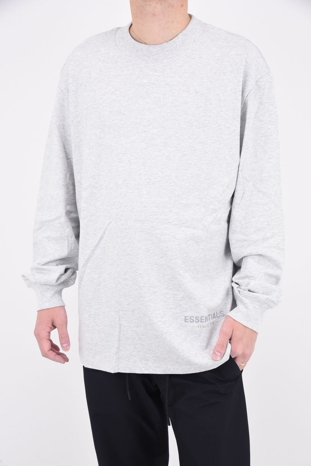 Tシャツ/カットソー(七分/長袖)FOG ESSENTIALS リフレクターロゴ ロンT グレー S