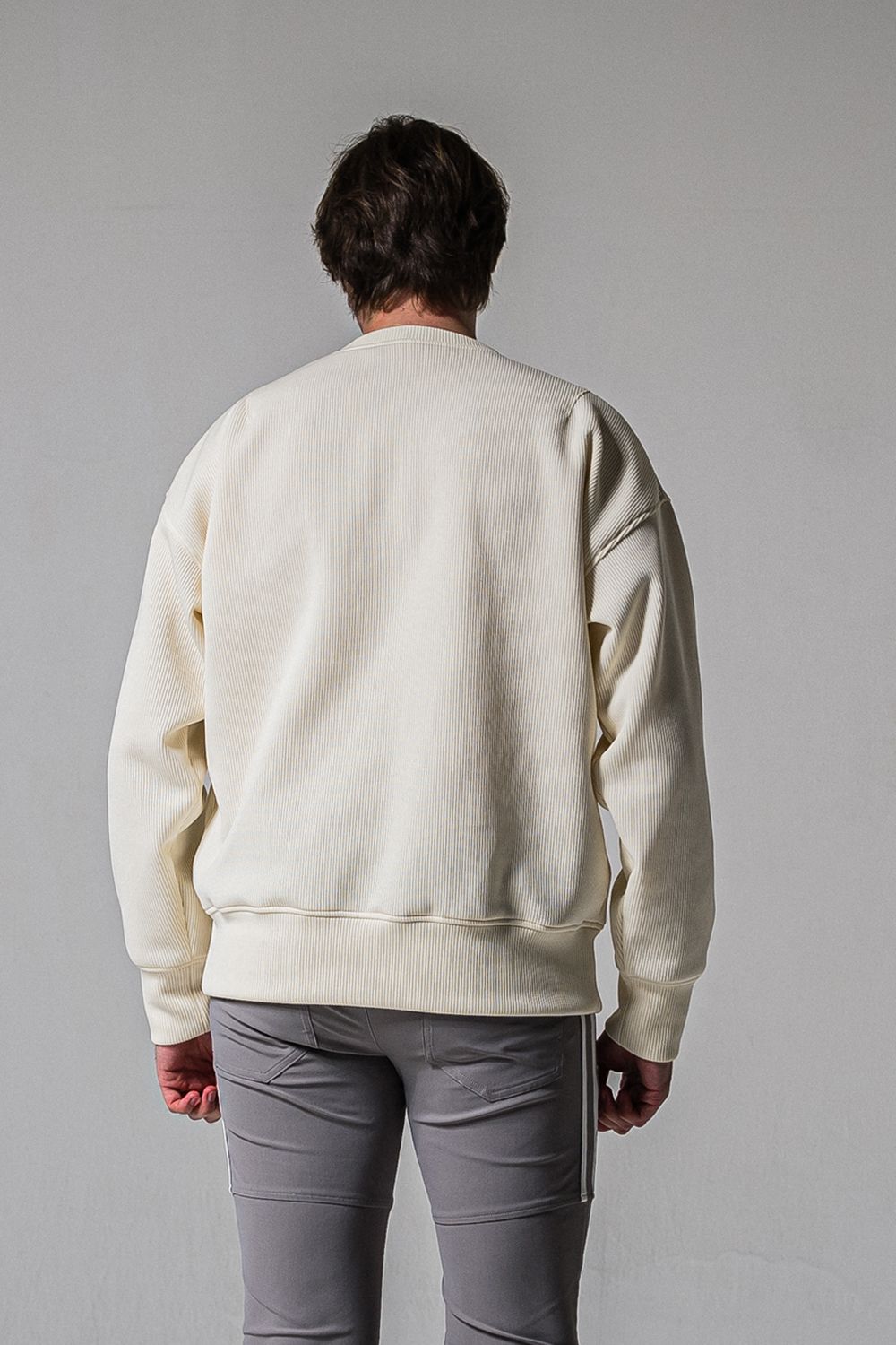 AZE MILITARY DROP TRAINER / 畦編みニット フラップポケット スウェット (オフホワイト) (1月末入荷予定)