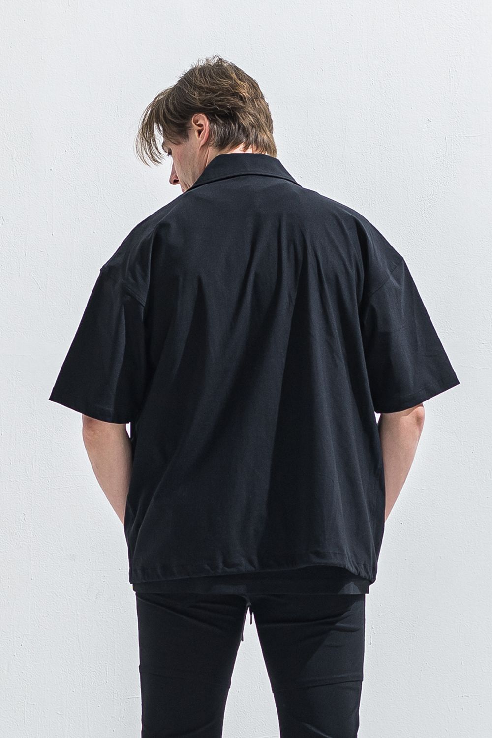 NYLON HALF COACH JACKET / ナイロン ハーフコーチジャケット （ブラック） (5月中旬頃入荷予定) ※オーダー締切2月15日(日)18時