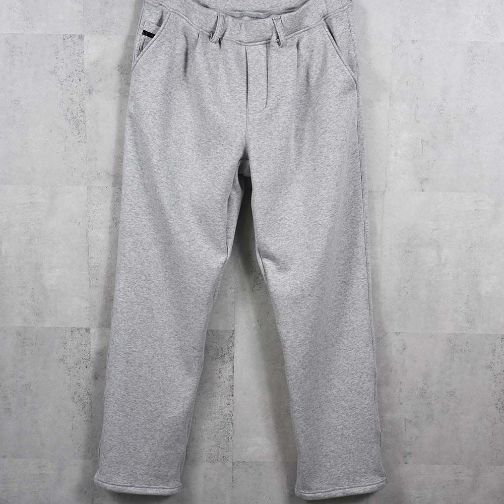 VELOURS FLEECE WIDE TUCK PANTS / 裏起毛 ベロアフリース セミワイド ワンタック イージーパンツ (グレー) (11月中旬入荷予定) ※オーダー締切:9月7日(月)17時
