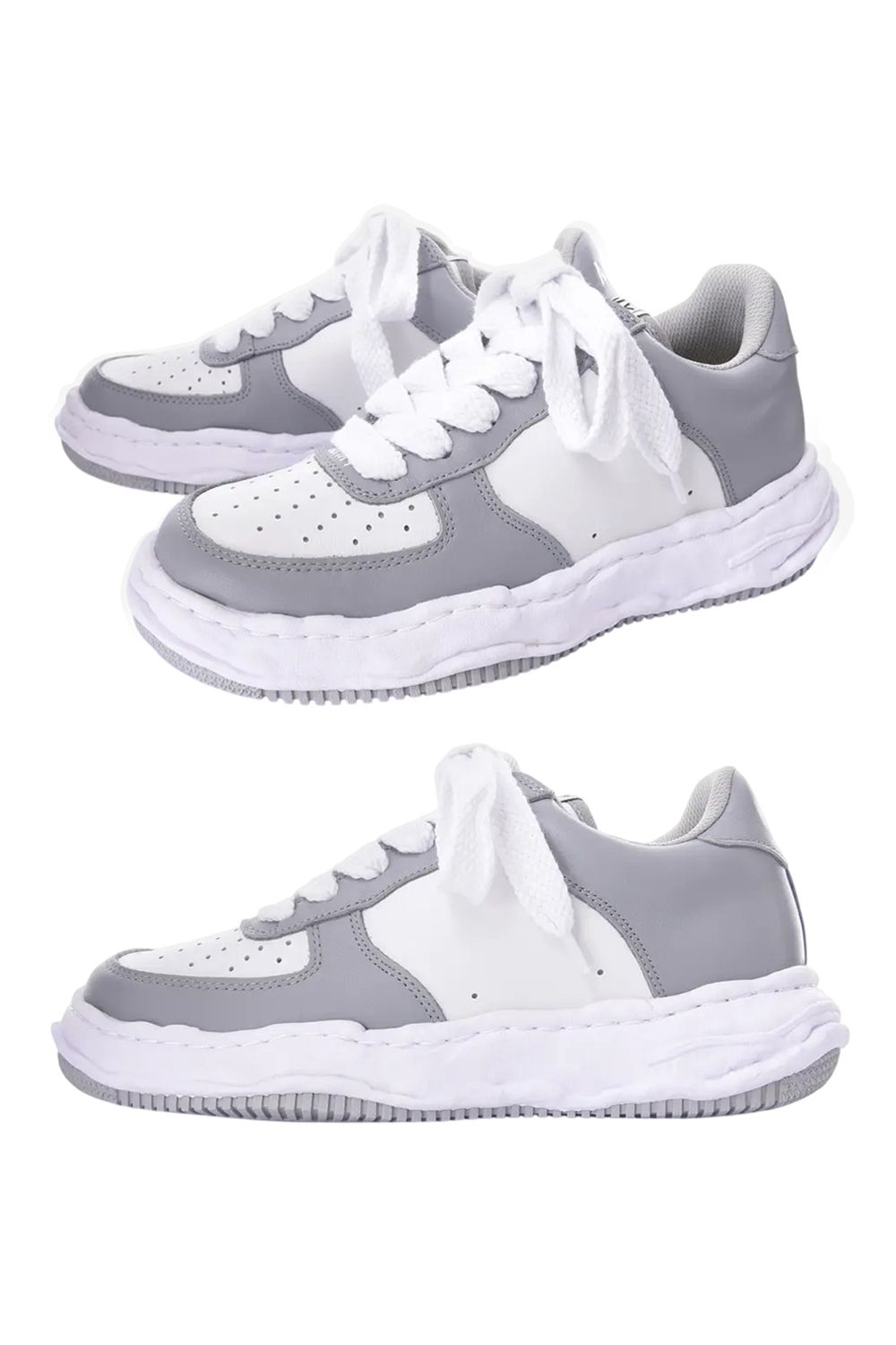 【WAYNE LOW】 OG sole leather Low-Top sneaker / レザー ローカットスニーカー (グレー/ホワイト)