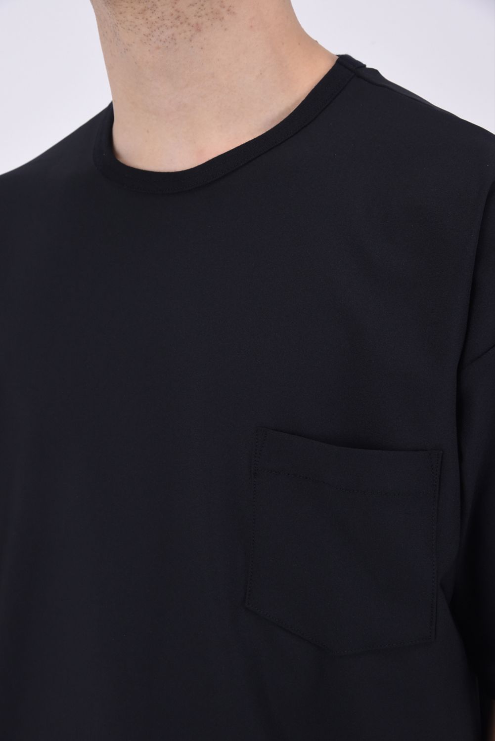 TRICOT POCKET TEE / 高機能 オーバーサイズ ポケットTシャツ ブラック