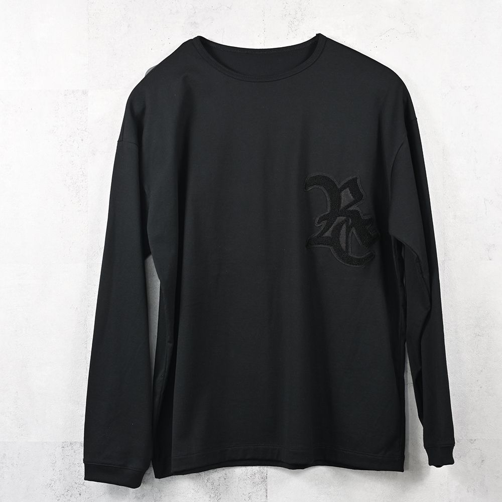 RC over longsleave Tee / RCロゴワッペン オーバーサイズ ロングスリーブTシャツ (ブラック/ブラック) (7月中旬入荷予定) ※オーダー締切:5月23日(土)17時