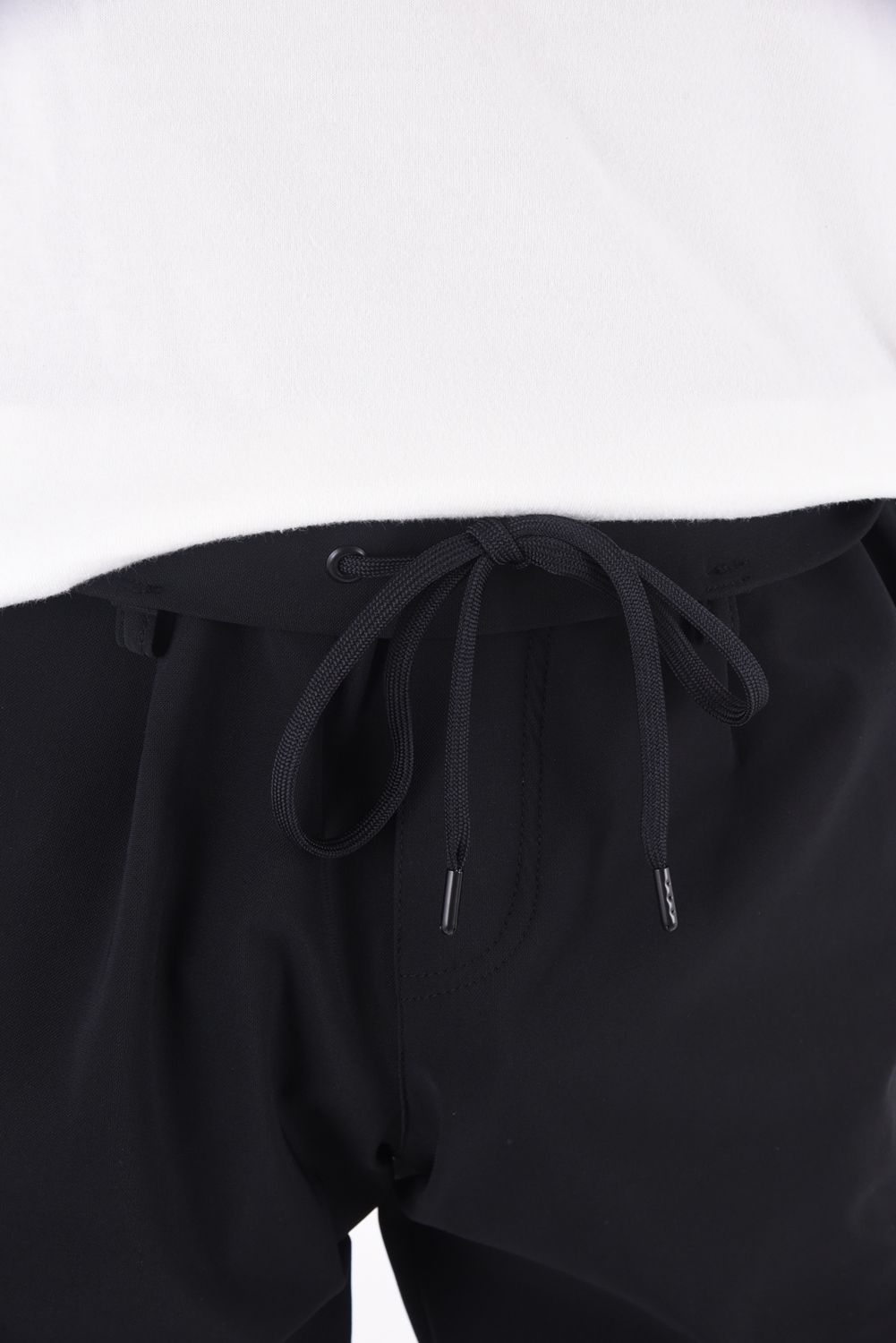 OX JERSEY SL TUCK PANTS / スラックス型イージーパンツ ブラック