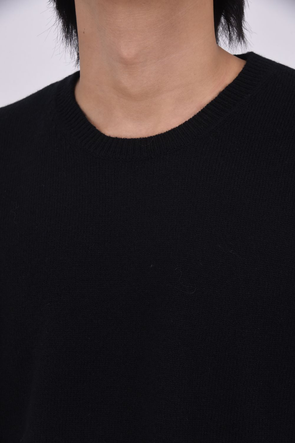 CREW NECK KNIT / ウール クルーネック ニット (ブラック)