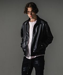 leather sp jk / エコレザー スポーツマンジャケット (ブラック) (9月末入荷予定) ※オーダー締切:5月23日(土)17時