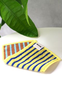 Stripe Mini Towel / シルク混 ストライプ ミニタオル (ブラウン)