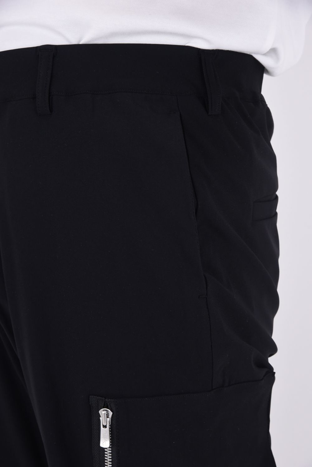 DAVID NYLON CARGO PANTS / ストレッチナイロン ミリタリーカーゴパンツ ブラック