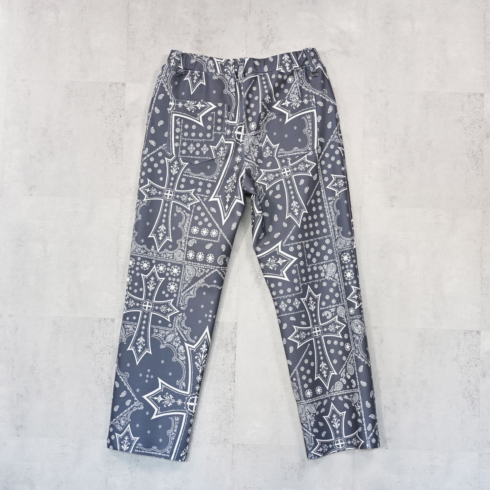CHRIS EASY WIDE TUCK PANTS / ハイテンショントリコット ワンタック セミワイド イージーパンツ (クロスグレー) (1月上旬入荷予定) ※オーダー締切:9月7日(月)17時)
