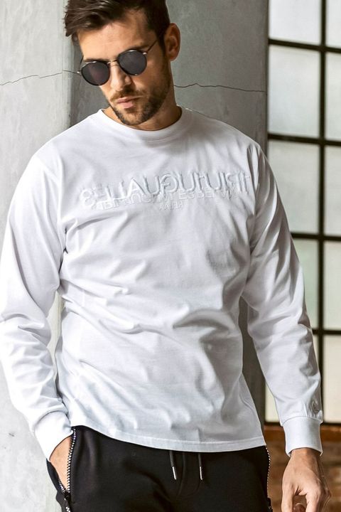 APPLIQUE LONG T-SHIRT / アップリケ ロングTシャツ (ホワイト)