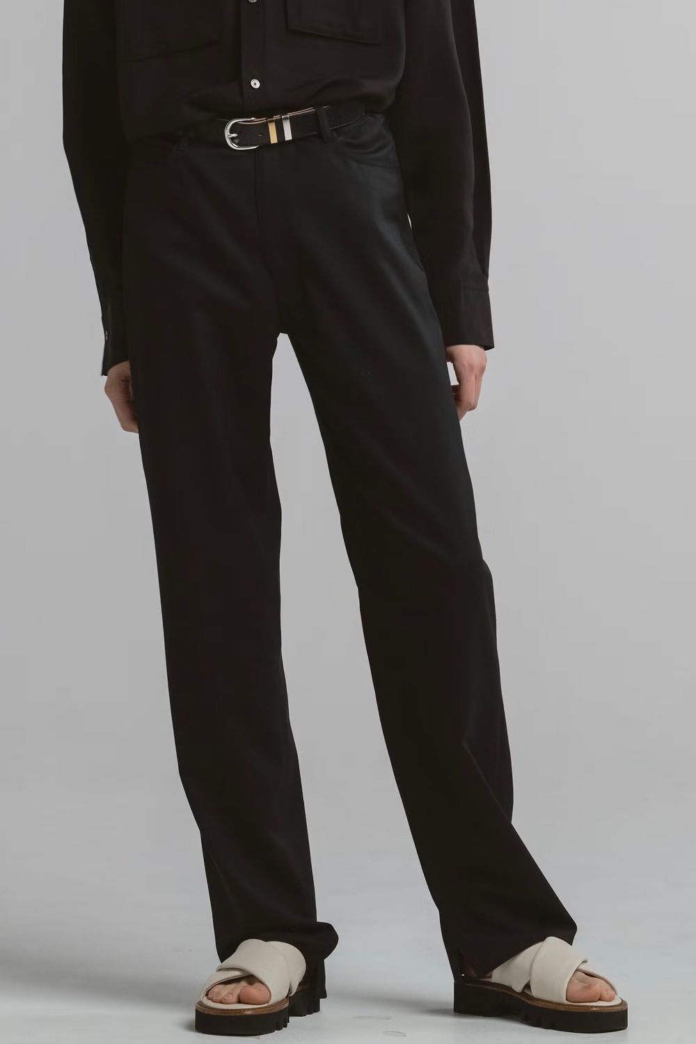 SUMMER WOOL 5-POCKT PANTS / サマーウール 5ポケット パンツ (ブラック）