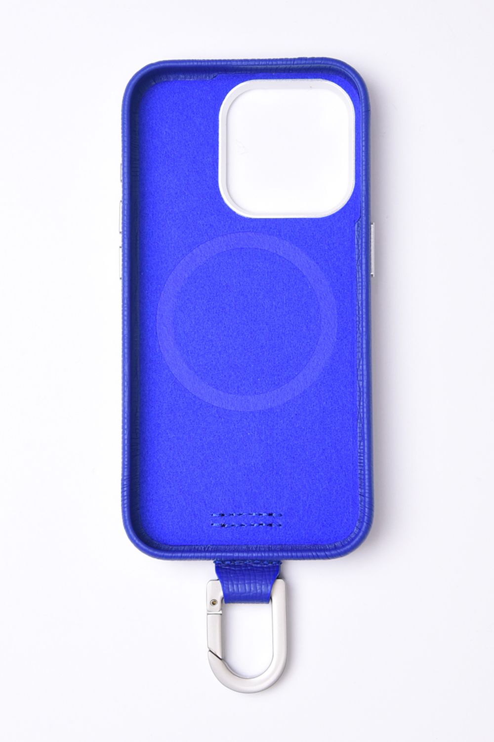 CARABINER-CASE / カラビナ付 iPhone レザーケース (ラピスブルー)