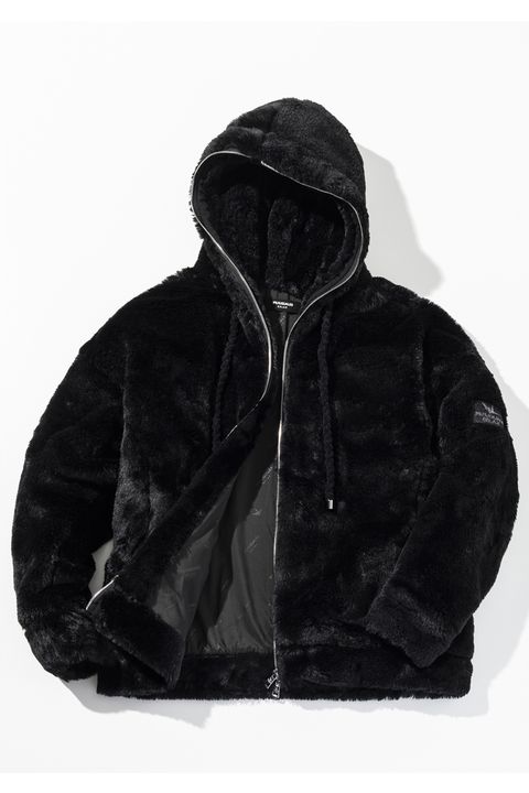 【26AW】 LUXE CLOUD-FUR OVERSIZED ZIP HOODIE / オーバーサイズ ジップアップ ファーフーディー (ブラック) (10月上旬入荷予定)