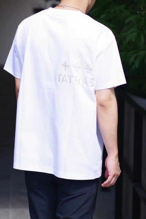 NUNKI (ヌンキ) / ブランドロゴ刺繍 ハーフスリーブ Tシャツ (ホワイト)