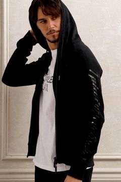 GLITTER ZIP HOODIE / グリッターロゴ ジップパーカー ブラック