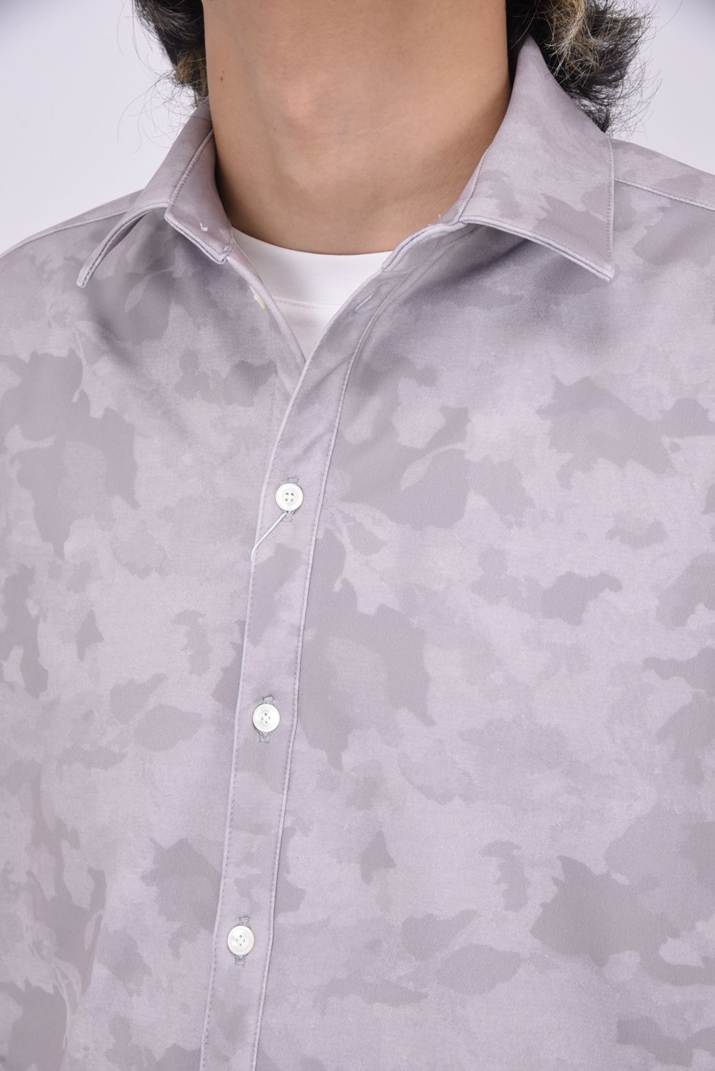 JERSEY JACK SHIRTS / 裏起毛 カモフラージュ ジャックシャツ グレー