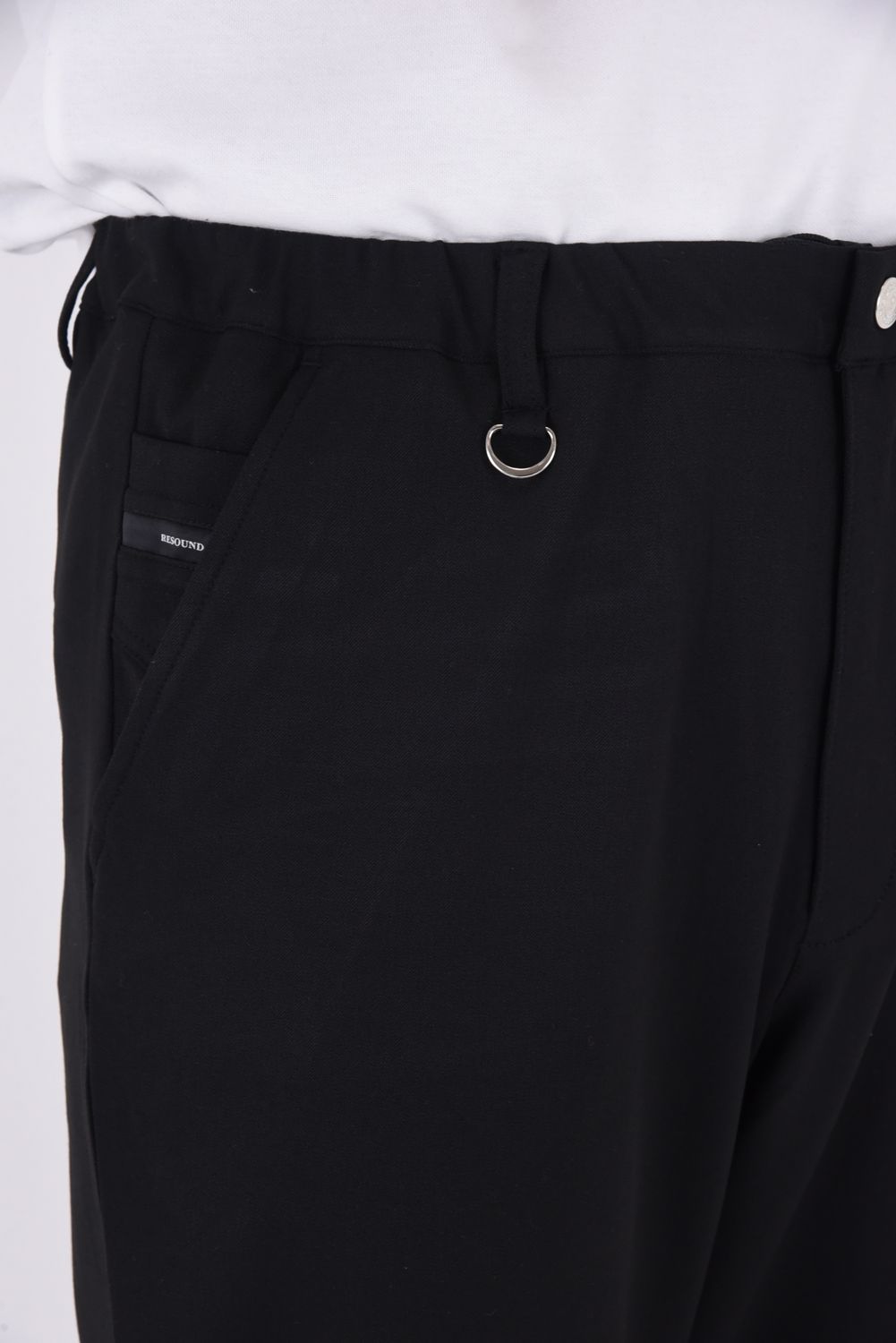 PAT WIDE EASY PANTS / ストレッチツイル ワイドテーパード イージースラックス ブラック