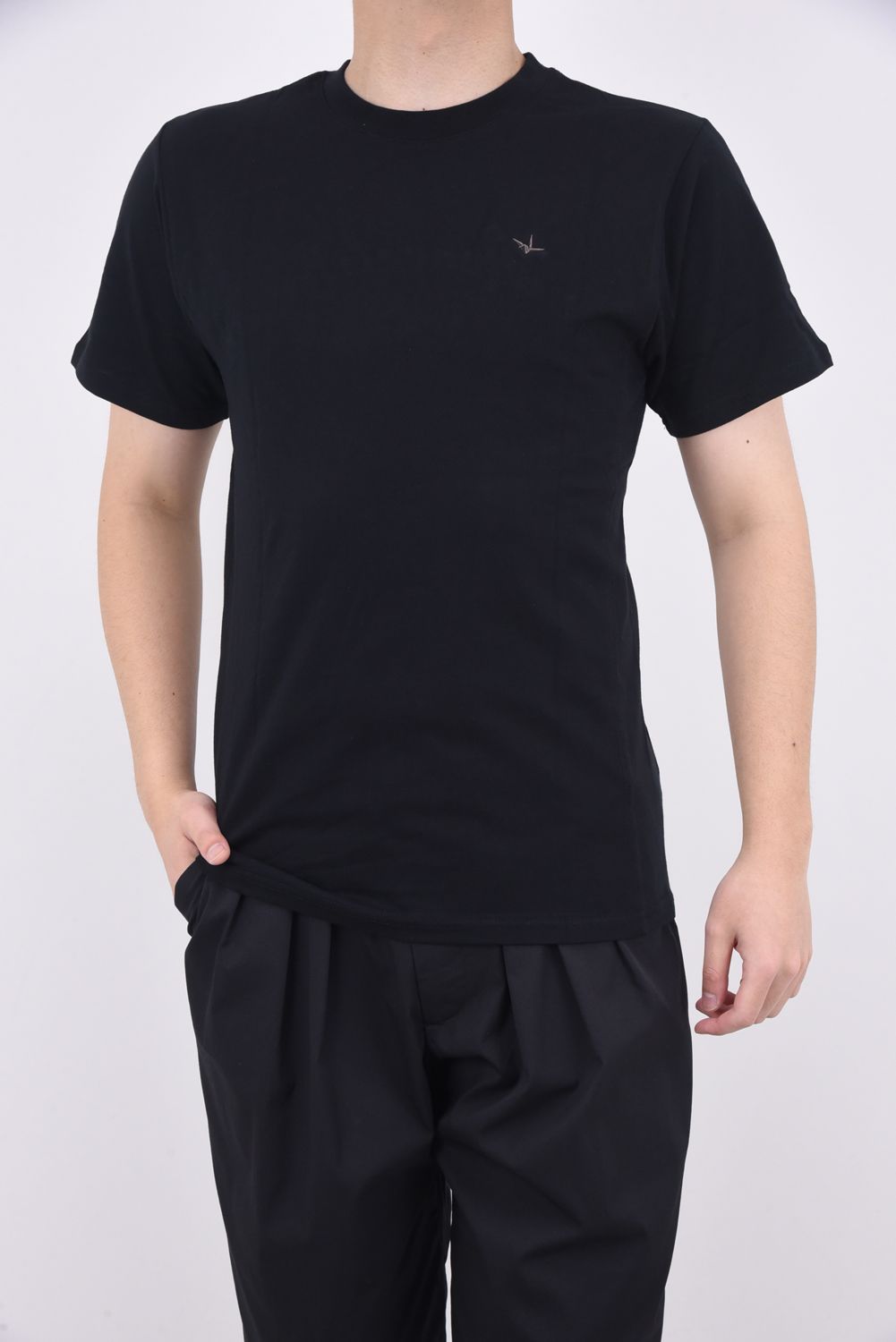 CODE EMBROIDERY T-SHIRTS / コード刺繍 バックロゴ 半袖Tシャツ ブラック