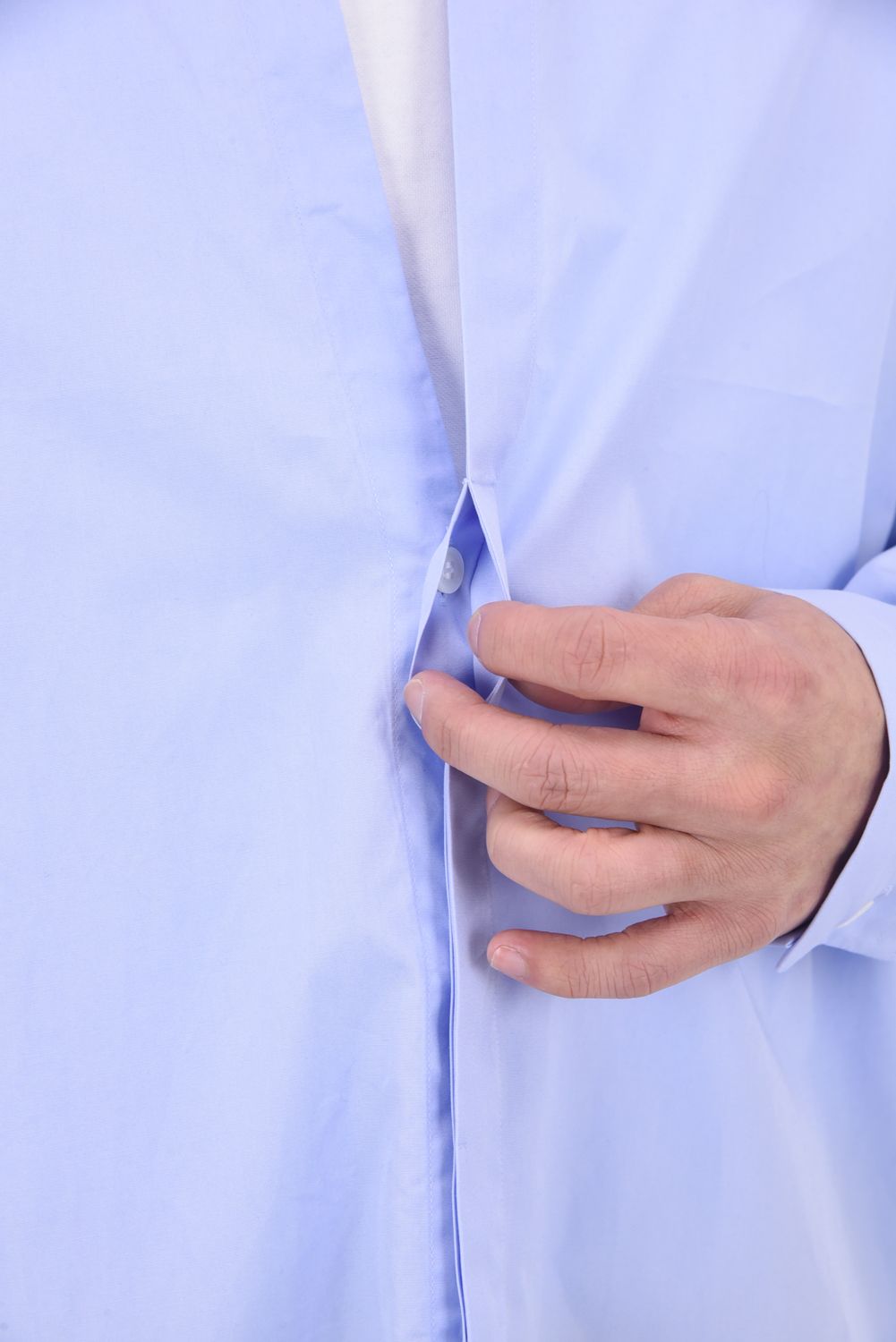 100/2 COTTON BROAD / コットンブロード スキッパーシャツ (サックス)