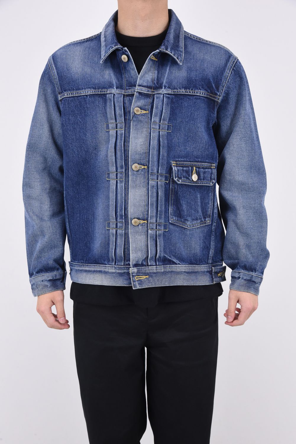 OR1st denim jk / ヴィンテージ加工 デニムジャケット インディゴユーズド