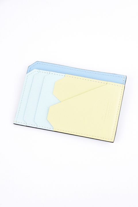 【シーズン限定カラー】【残り1点】 MINI WALLET / LA354GT3 ゴートレザー スマートミニウォレット サックス×アイスブルー×カナリーノ