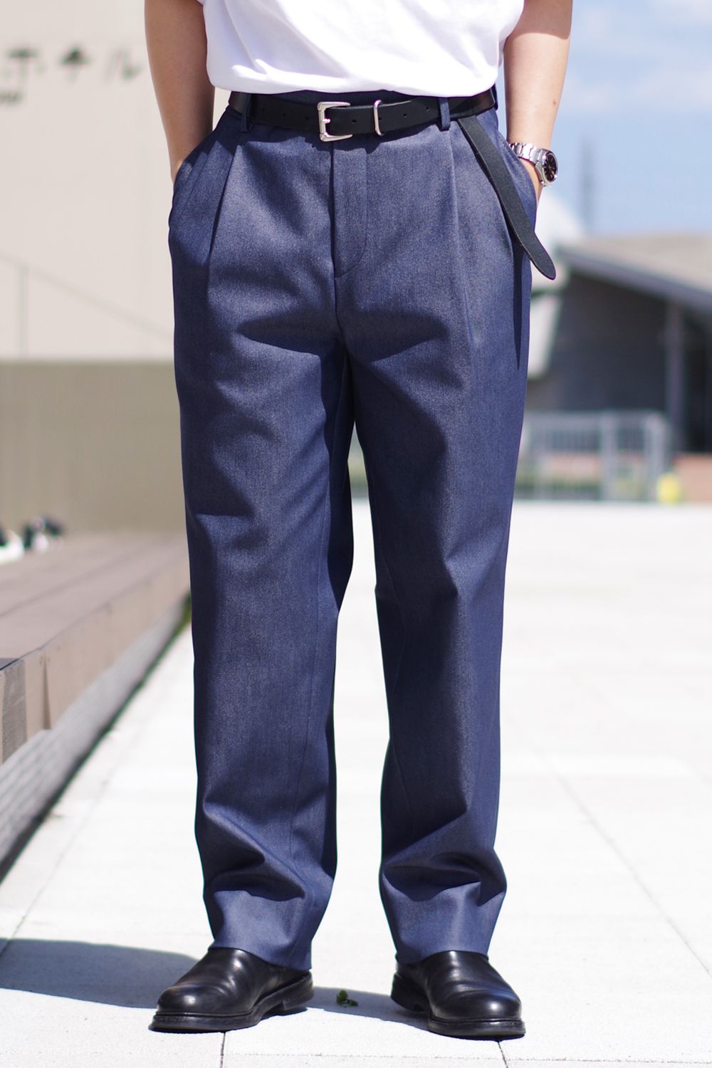 colon - 2OUT-PLEATS PANTS POLYESTER DENIM / ポリエステルデニム