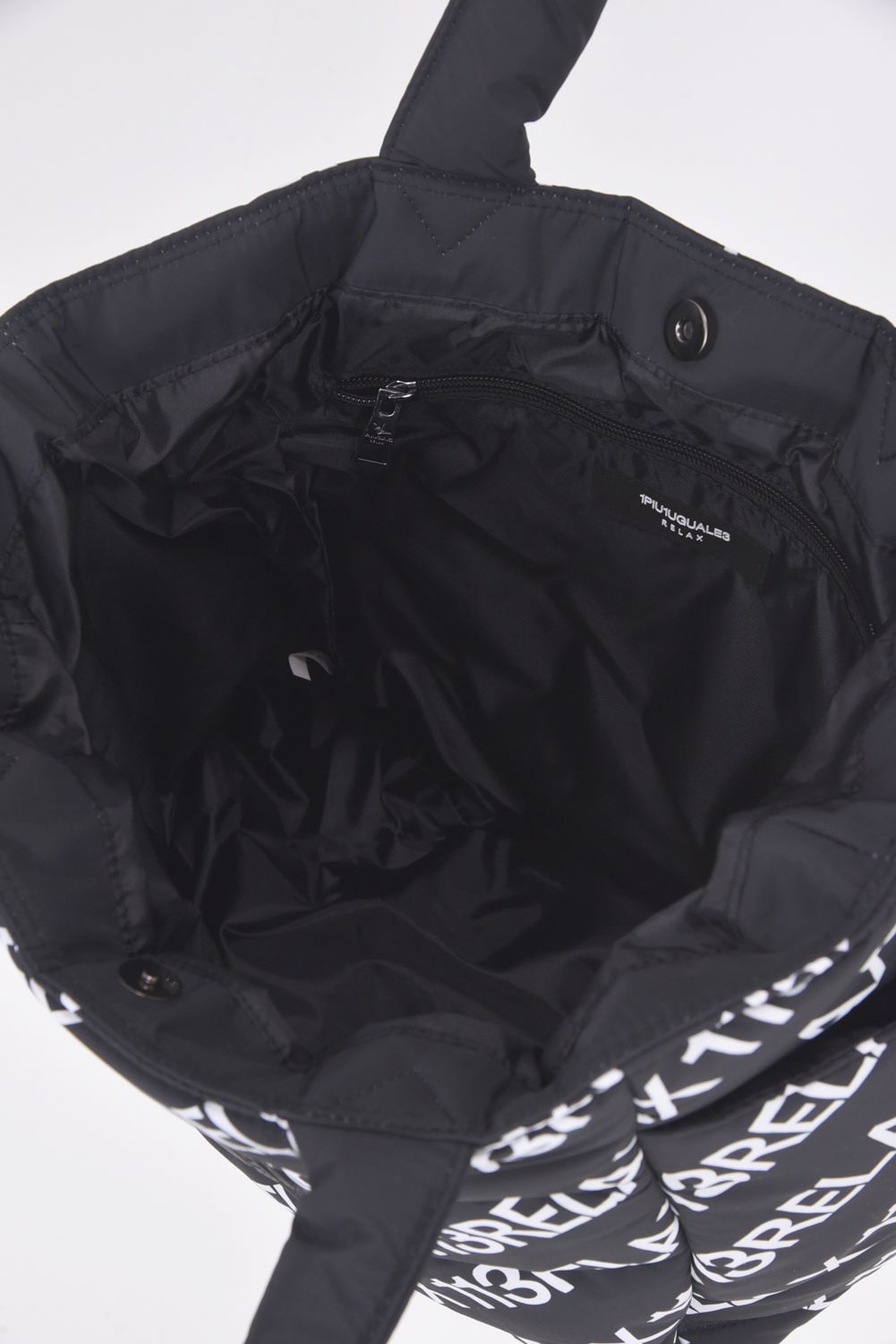 BATTING LOGO TOTE BAG / キルティング サークルロゴ トートバッグ ブラック / ホワイト
