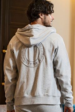 CIRCLE HOODIE / サークルロゴ ジップアップフーディー (グレー)