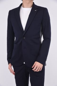 RIB JACKET / 定番 リブ 2Bシングル ジャケット ネイビー
