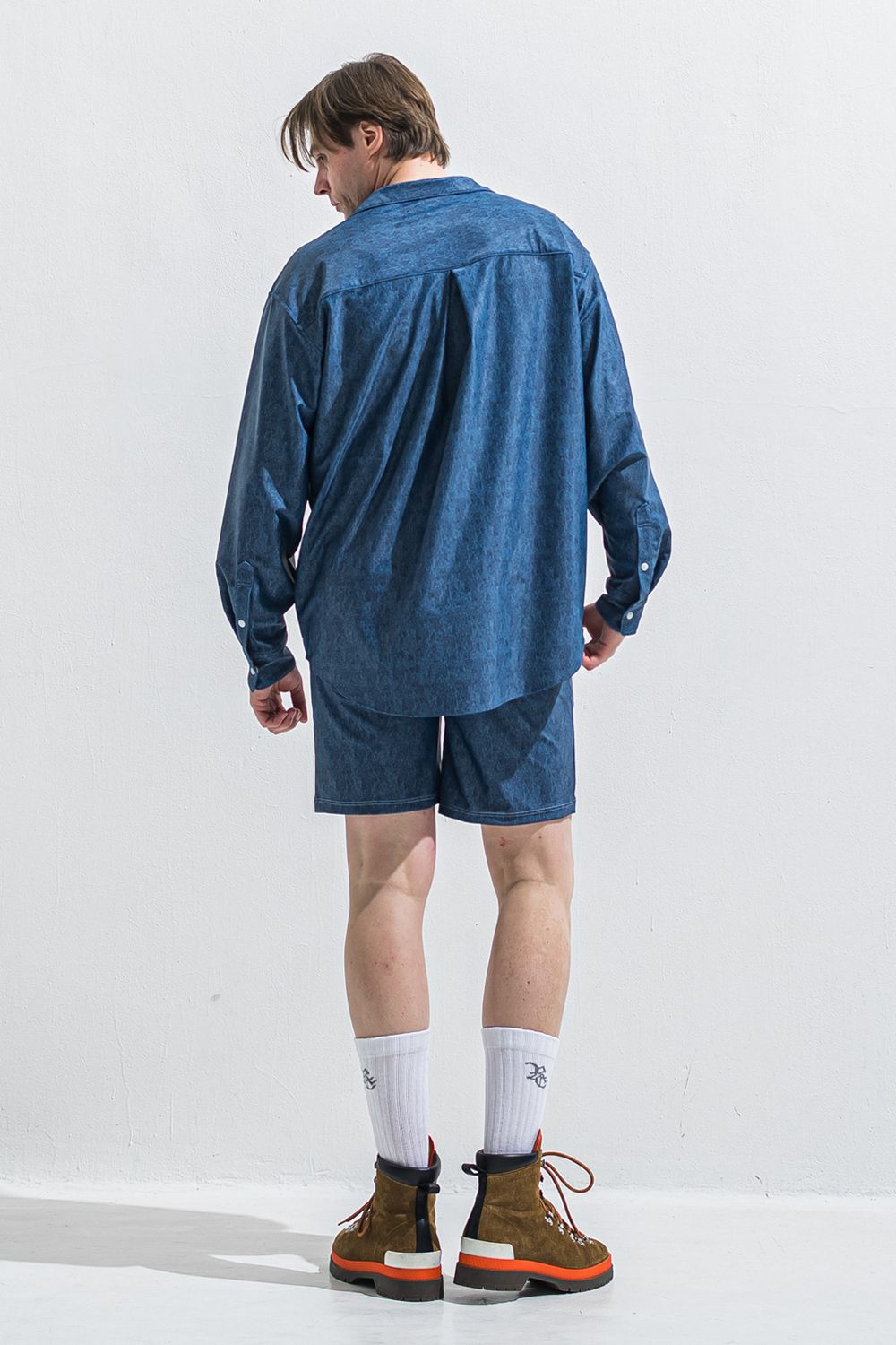RUSH DENIM SHORTS / ラッシュガード デニムデザイン ショートパンツ (ダークインディゴ) (5月末入荷予定) ※オーダー締切:2月15日(日)18時