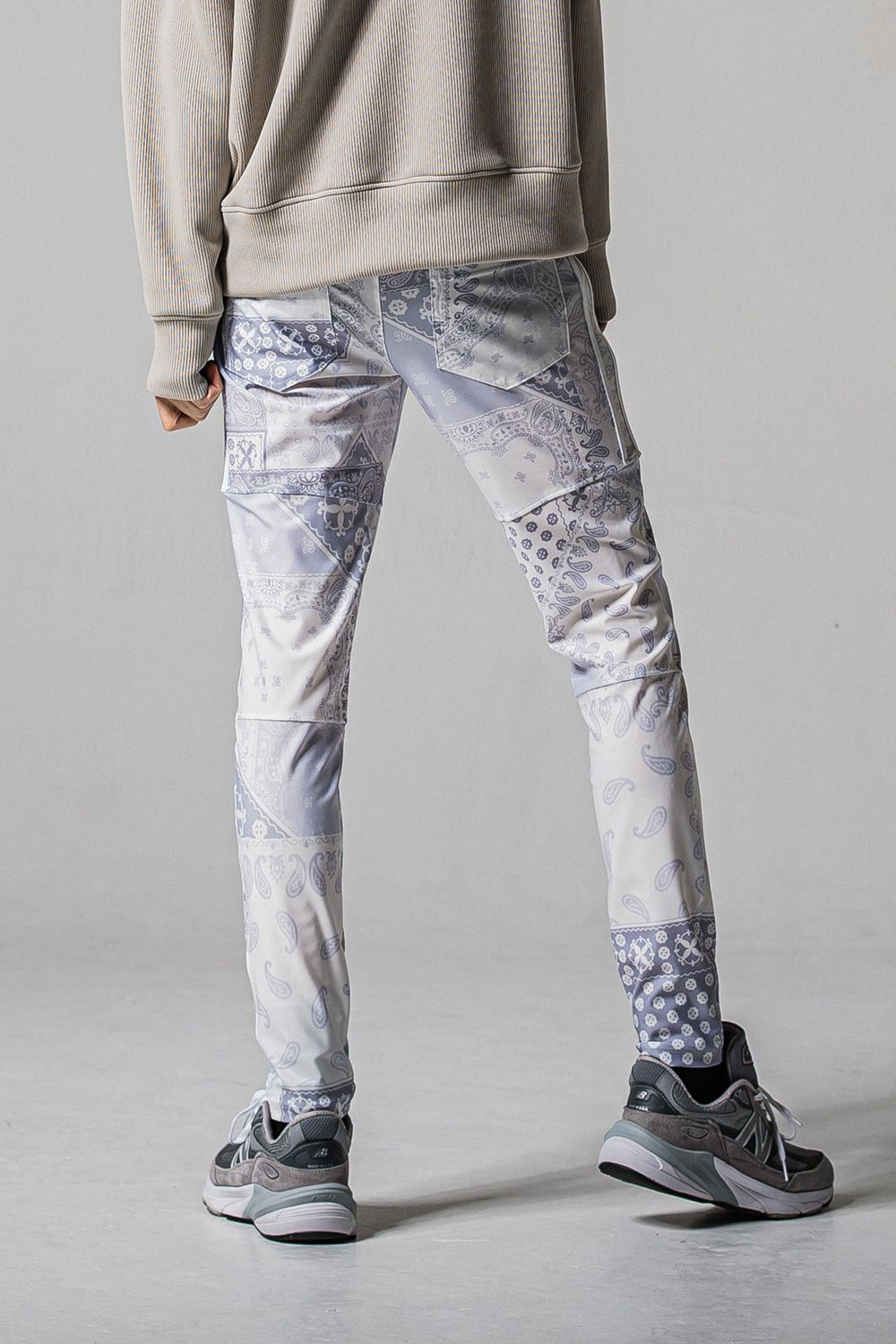 Johnson LINE PT / 360°ストレッチ バンダナ柄 ジョンソンラインパンツ (グレー) (3月上旬入荷予定)