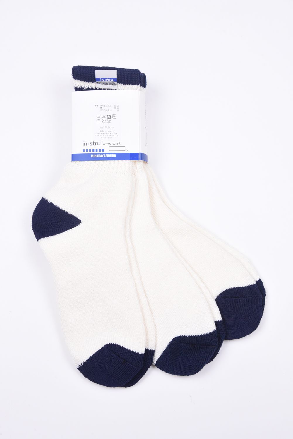 【in・stru(men-tal).】 3 PAIRS SOCKS (SET) / 3足セット ショートソックス (ブルー/ホワイト)