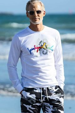 TOOTHBRUSH EMBROIDERY LONG T-SHIRTS / 3D レインボーロゴ ロング Tシャツ ホワイト