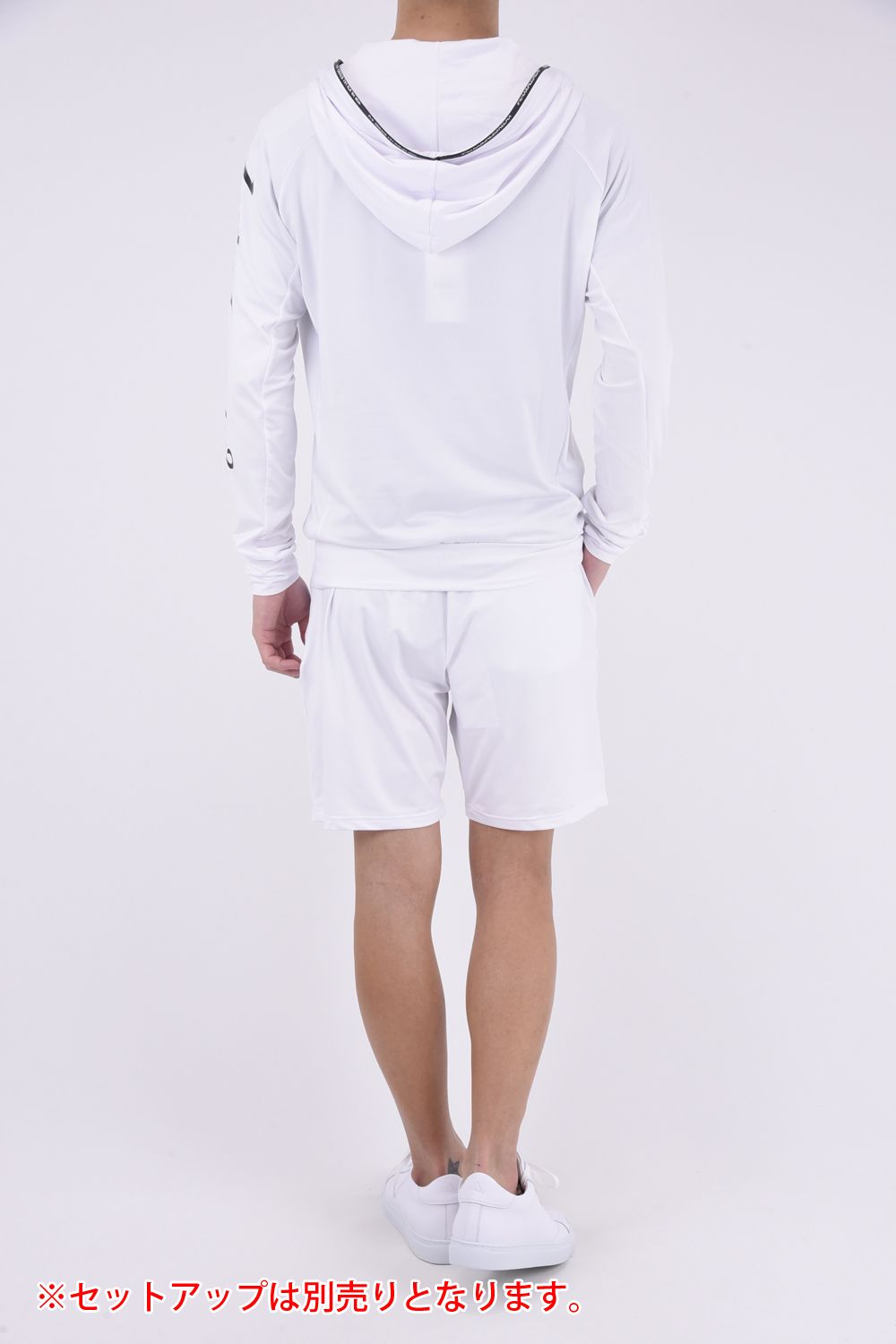 RASHGUARD SLEEVE LOGO HOODIE / ラッシュガード スリーブロゴ ジップアップフーディー ホワイト (3月~4月頃入荷予定)