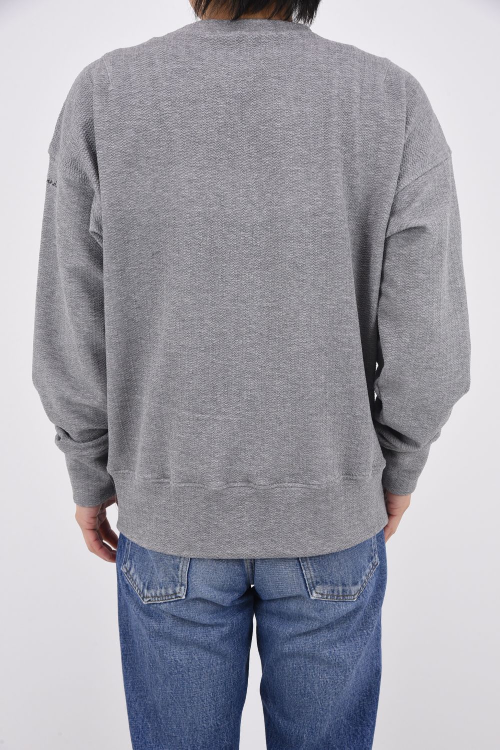 【26SS 39th】 BLISTER TRAINER / オーバーサイズ ブリスターニットトレーナー (グレー)