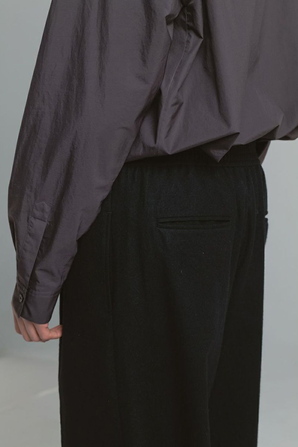 SUPER 140S DOUBLE STRINGS PANTS / スーパー140S ダブルストリングスパンツ (ブラック）