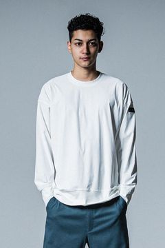 NYLON LONG SLEEVE / ロングスリーブ クルーネック オーバーサイズトレーナー ホワイト