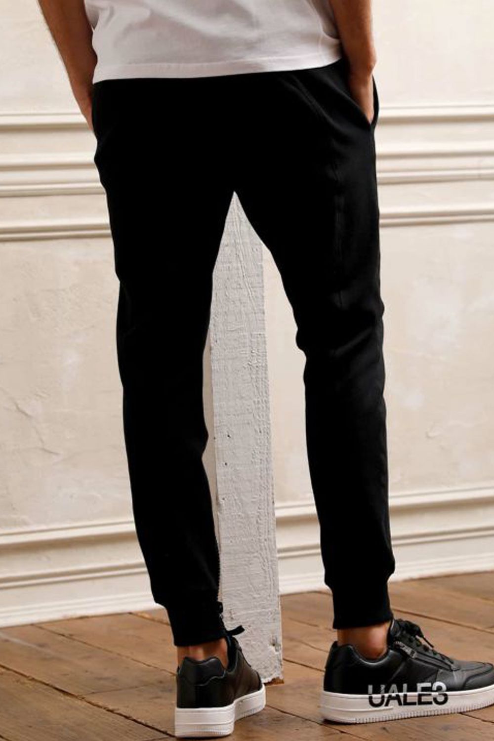 GLITTER ZIP LONG PANTS / グリッターロゴ ロングパンツ ブラック